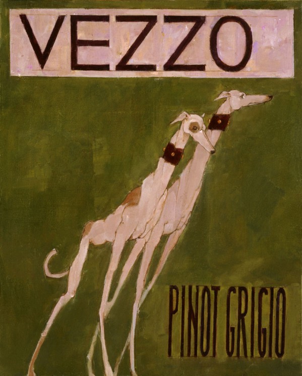 Vezzo Pinot Grigio label by Natalie Ascencios